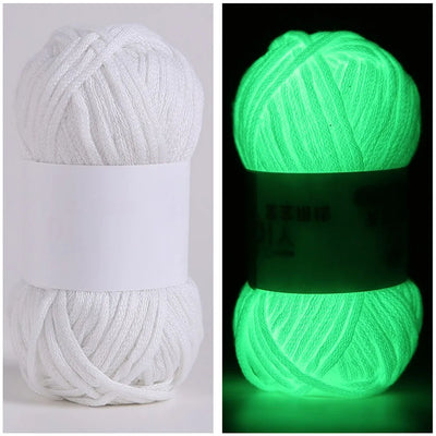 50g/Ball 4mm 80 Meters Luminous Yarn Fluorescent Glow in The Dark Yarn for DIY Arts Crafts Knitting Sweater Hat Scarf Thread