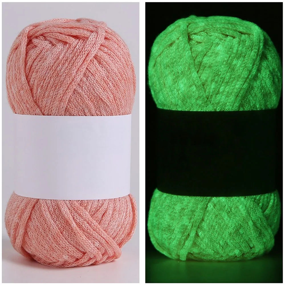 50g/Ball 4mm 80 Meters Luminous Yarn Fluorescent Glow in The Dark Yarn for DIY Arts Crafts Knitting Sweater Hat Scarf Thread