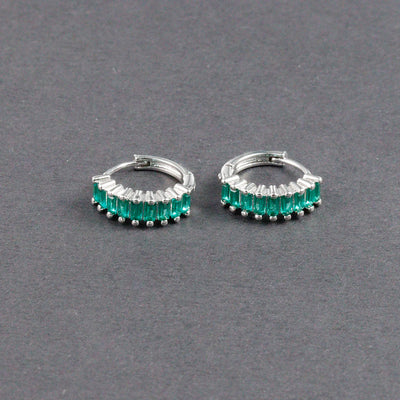Fashion Multicolor Zircon Crystal Small Hoop Earrings Women Stainless Steel Flower Square Cartilage Earring Piercing Jewelry