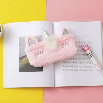 Plush Unicorn Cute Pencil Case Licorne Kawaii Girls Estuche Para Lpices for Trousse Astuccio Canvas Scolaire School Cartuchera