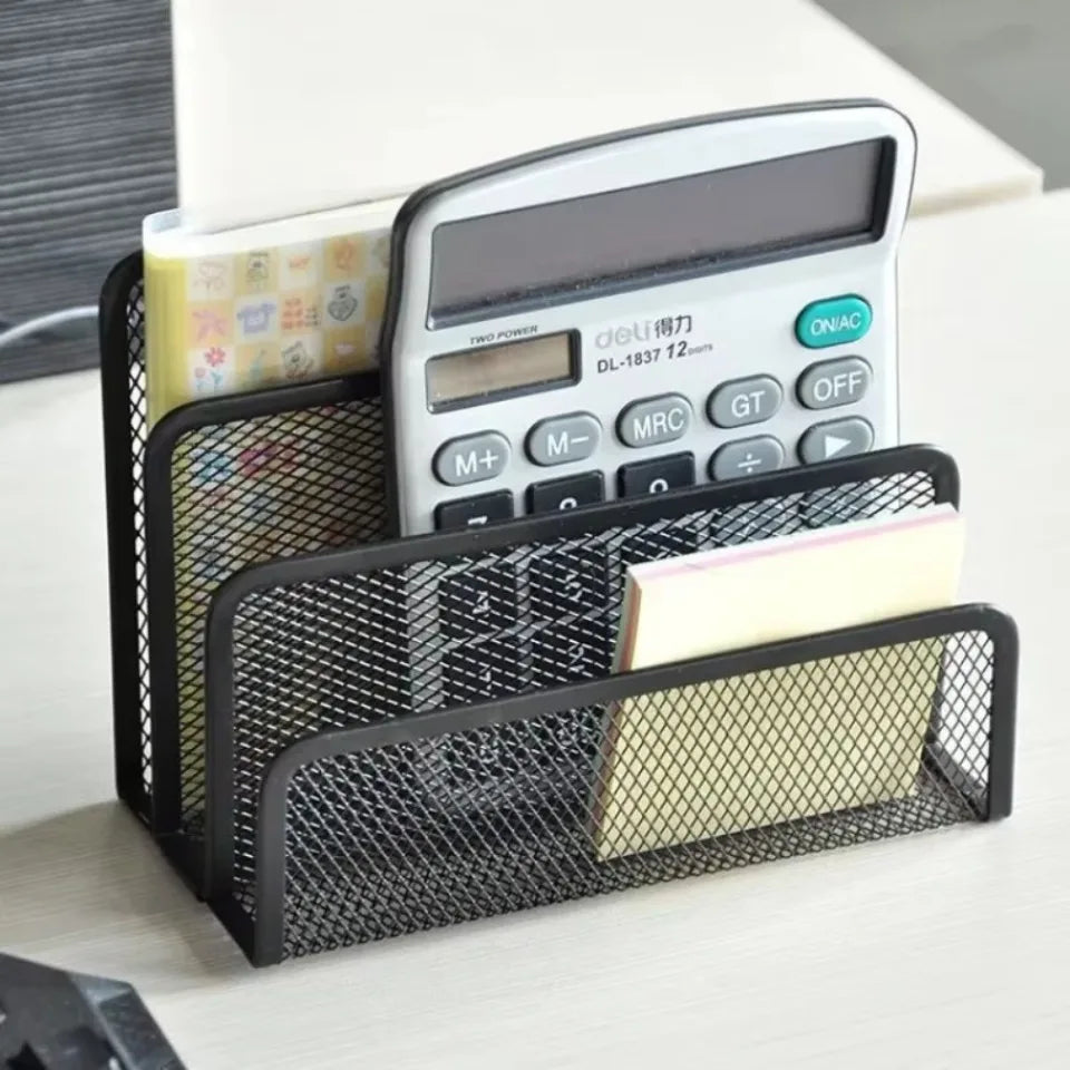 3-layer Papers Trays Notebook Stand Rack Desk Black Metal Iron Mesh Holder for Magazine Document File Book Rack Organizer Office
