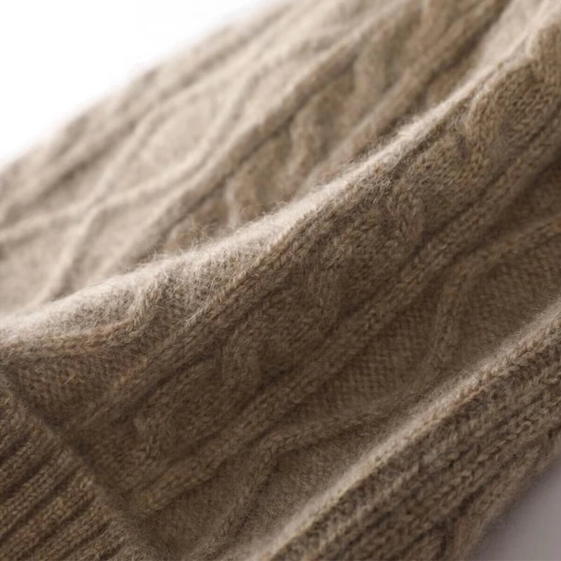 100%Pure Cashmere Women's Winter Hat 2023 Warm Wool Soft Beanie Bonnet y2k Rhombus Luxury Beanies For Lady Knitted Skullies Cap