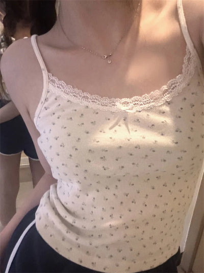 Y2k Short sleeve Sexy U Collar Floral Print Lace Slim T-shirt 2025 Summer Women Clothing Floral Slim Shirt Button T-shirt Top