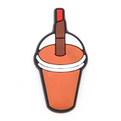 1pc Cute Cartoon Cat Coffee Cup PVC Shoe Charms Buckle Clogs Accessories for Girls Sandals Decoration Kids Gift