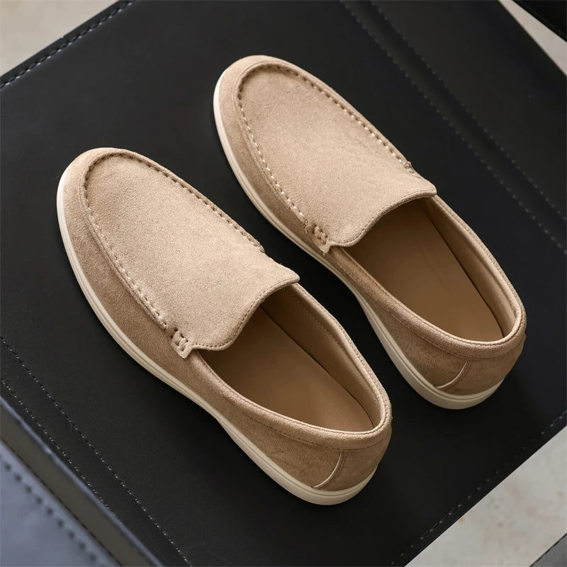Men's Casual Shoes Cow Suede Genuine Leather Men Classic British Style Loafers Moccasins Mens Light Comfortable Driving Flats