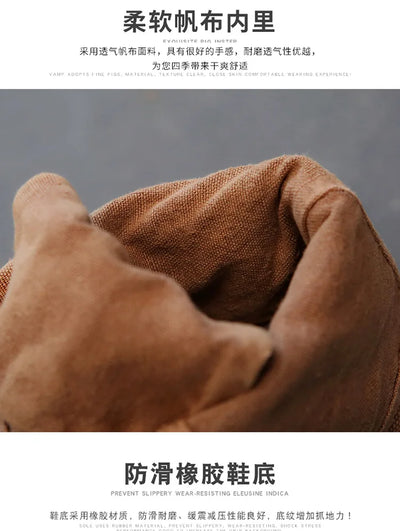 Ankle Boots for Men Sneakers Lace-up Outdoor Men Casual Shoes Flats Breathable Comfortable Canvas Shoes Male Zapatos Hombre