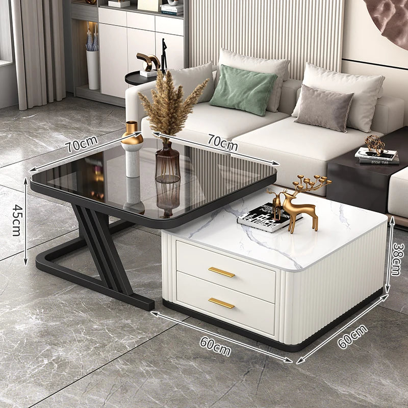 Nordic Aesthetic Coffee Table Living Room Light Luxury Designer Clear Unique Side Table Modern Simple Mesas Bajas Furniture