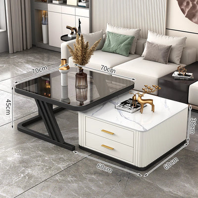 Nordic Aesthetic Coffee Table Living Room Light Luxury Designer Clear Unique Side Table Modern Simple Mesas Bajas Furniture