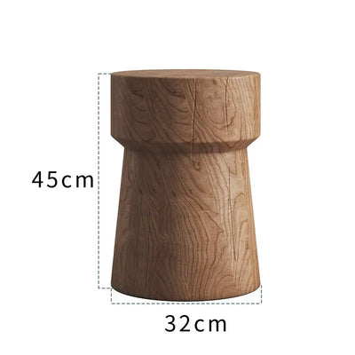 Solid Wood Stump Stool Rustic Wooden Pier Side Table Nordic Round Log Seat Boho Home Decor Accent Creative Living Room Footrest
