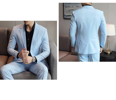 2024 Slim Fit Men's Wedding Casual Suit High-End All-in-One Handsome Two Button Fashion Boutique Single West Coat S-5XL