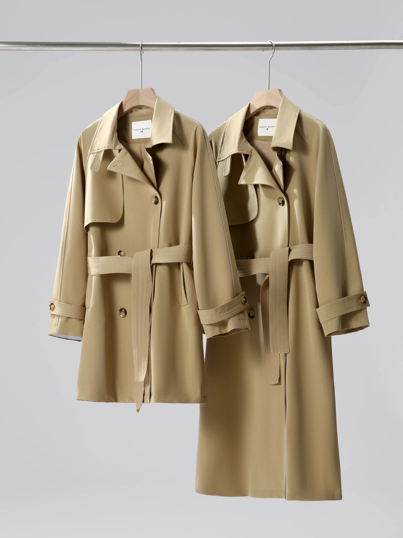 Women Spring Fall Short Trench Coat Korean Style Loose Fit Casual Khaki Jacket Petite-Friendly Versatile and Stylish Outerwear