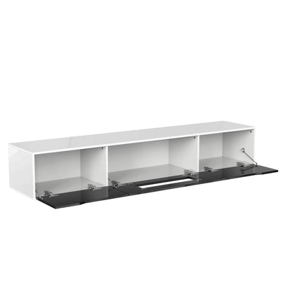 Anajqaqia TV Cabinet, High GlossTV Stands, Modern TV Cabinet with Color Changing LED Lighting and Storage Space, 180×30×35 cm
