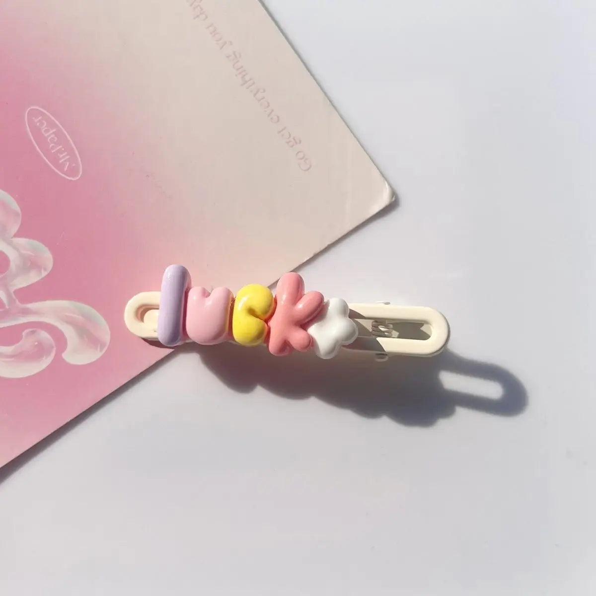Lucky Dopamine Y2K Sweet Girly Hair Clips for Women Pastel Cream Cute Side Bangs Barrettes Hair Accessories for Kids BB Duckbill