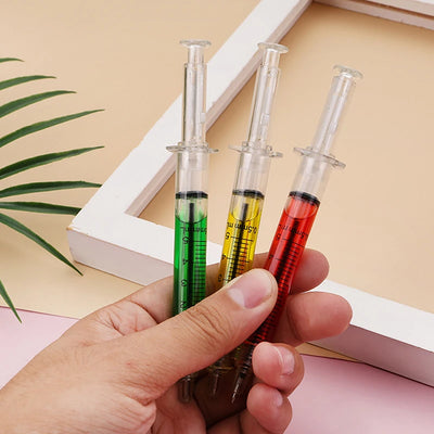 Novelty Syringe Needle Shape Ballpoint Creative Styling Needle Pen Office School Stationery Pen Syringe Needle Ballpoint Pen