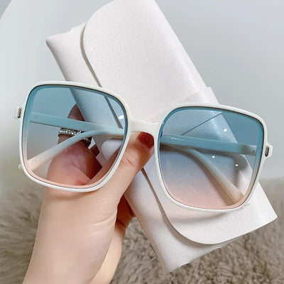 2023 New Rice Nail Square Sunglasses Fashion Sunglasses Women's UV Protection Retro Eyeglasses Large UV400 Goggles Women Brand