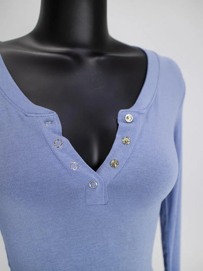 Button V-Neck Sexy Crop Top female long Sleeve Sashion Solid Color lady Tees Comfy Summer Basic Chic Thin T shirt See Through