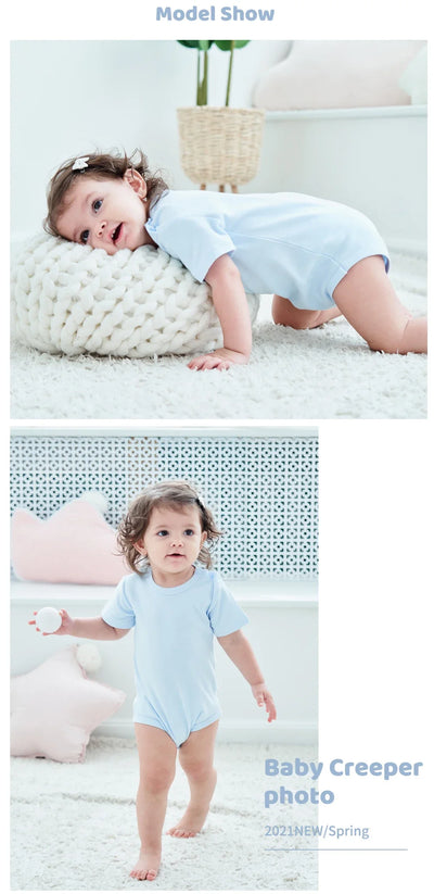 INSULAR Baby Cotton Rompers Infant Soft Jumpsuit Newborn Comfortable Bodysuits Kids Triangle Climbing Clothes Short Long Sleeves