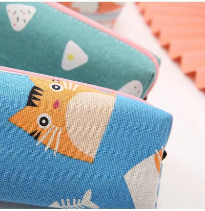 1 Pieces Kawaii Cute Cartoon Animals Pen Pencil Bag School Office Supplies Stationery Receive Tools Makeup Pouch Cosmetics Case