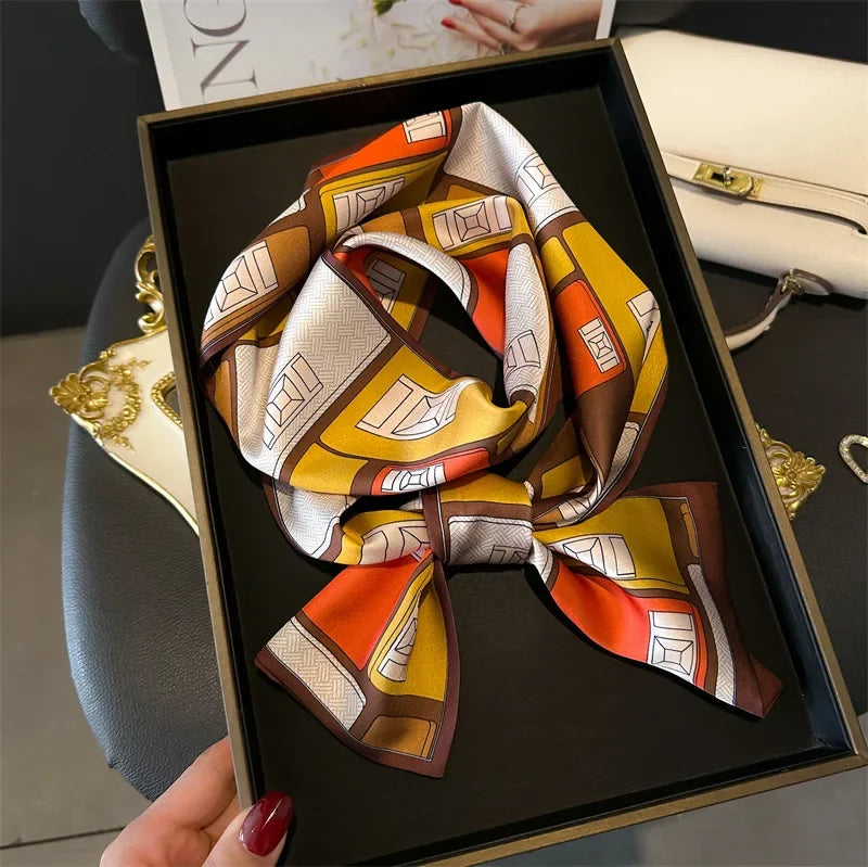 2025 Horse Print Skinny Ribbon Women Scarf Fashoin Hair Hand Wirst Folard Neck Tie Lady Headband Scrunchie Echarpe Silk Scarves