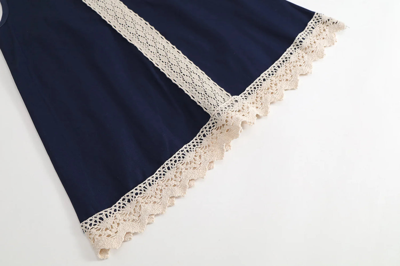 2025 Summer Toddler Girl Dress Cotton Turn Down Collar Kid Baby Girl Sling Dress Retro Loose Lace Patchwork Little Girl Sundress