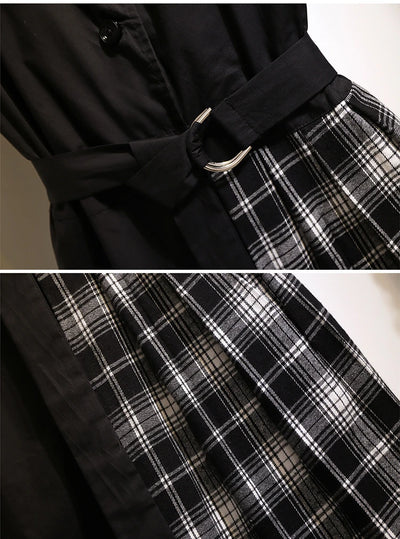 Summer Plus Size Women's Casual Dress Loose Comfortable Splicing Design Mid-length Dress 2025 New Women's Clothing Office Dress