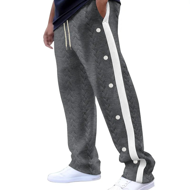 Jacquard Single-Breasted Side Stripe Sweatpants