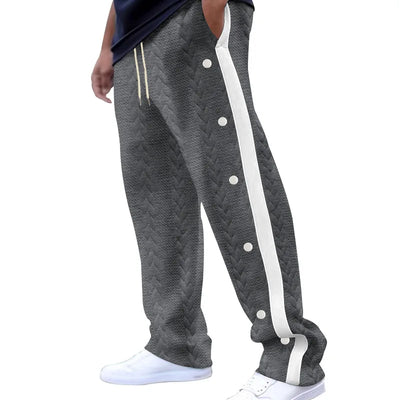 Jacquard Single-Breasted Side Stripe Sweatpants