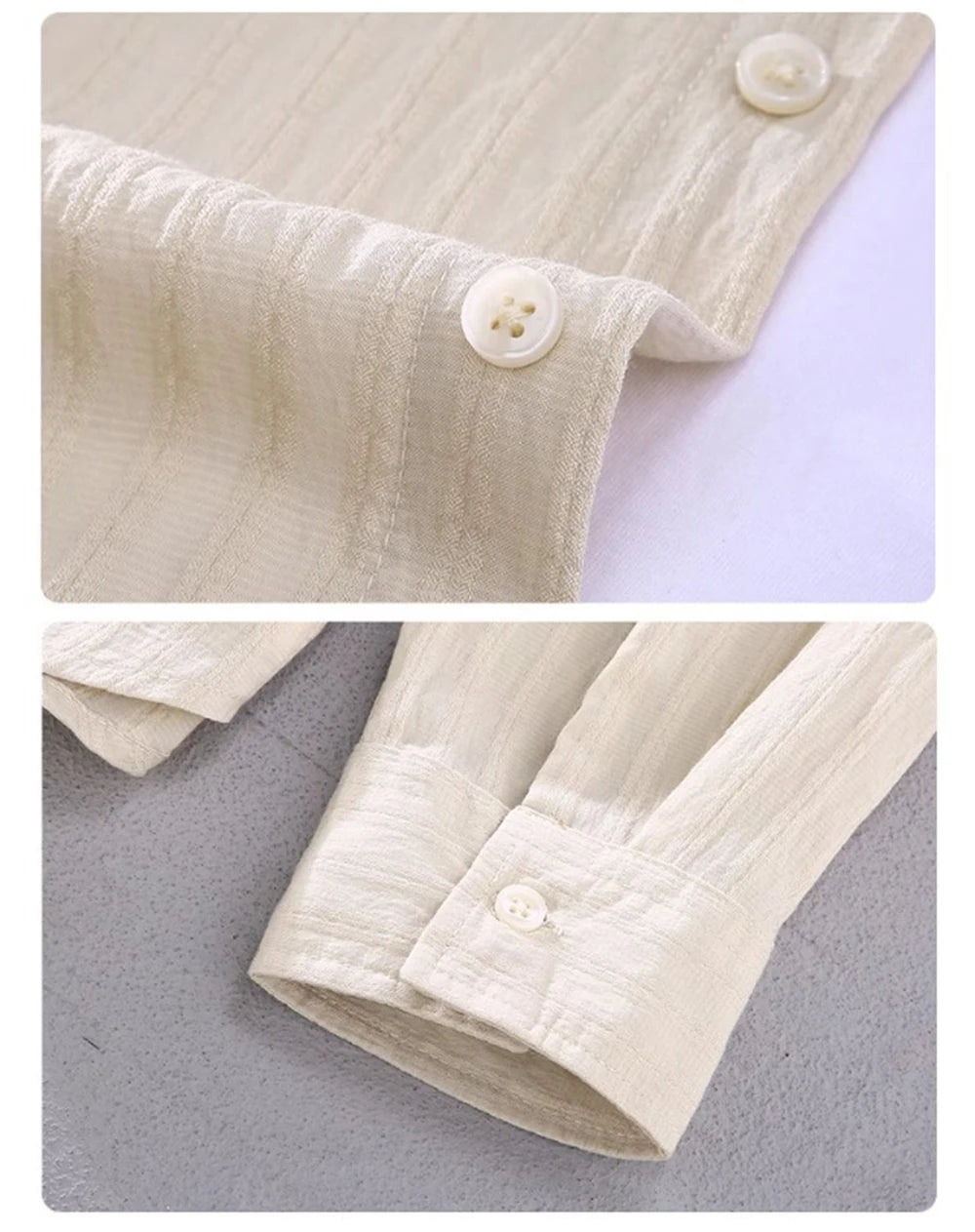 Breathable Long Sleeved Men's Shirts lapel Collar Single Breasted Solid Color Bussiness Casual Versatile Tops for Early Autumn