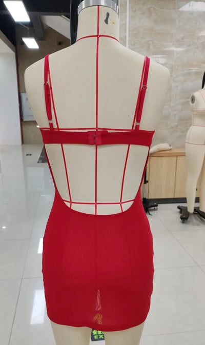 Combhasaki Women's Summer Adjustable Shoulder Straps Rhinestone Floral Print Square Neck Backless Slim Bodycon Short Mini Dress