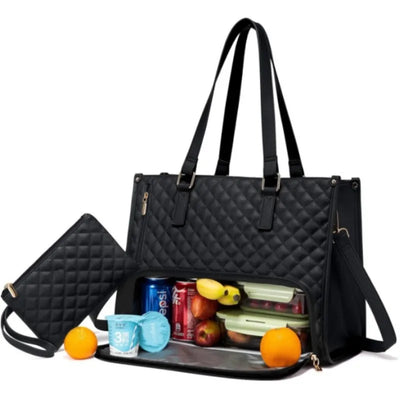 Convenient Commute 2025 New Lunch Bag Women's Insulated Lunch Box Women's Leak-proof Large Purse Diagonal Computer Storage