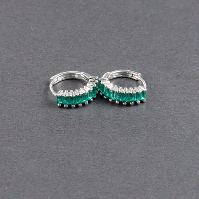 Fashion Multicolor Zircon Crystal Small Hoop Earrings Women Stainless Steel Flower Square Cartilage Earring Piercing Jewelry