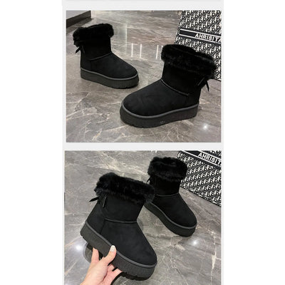 Snow Boots Women Winter Shoes Women Platform Boots Warm Plush Cotton Shoes Thicken Winter Woman Boots Flat Non-slip Botas Mujer