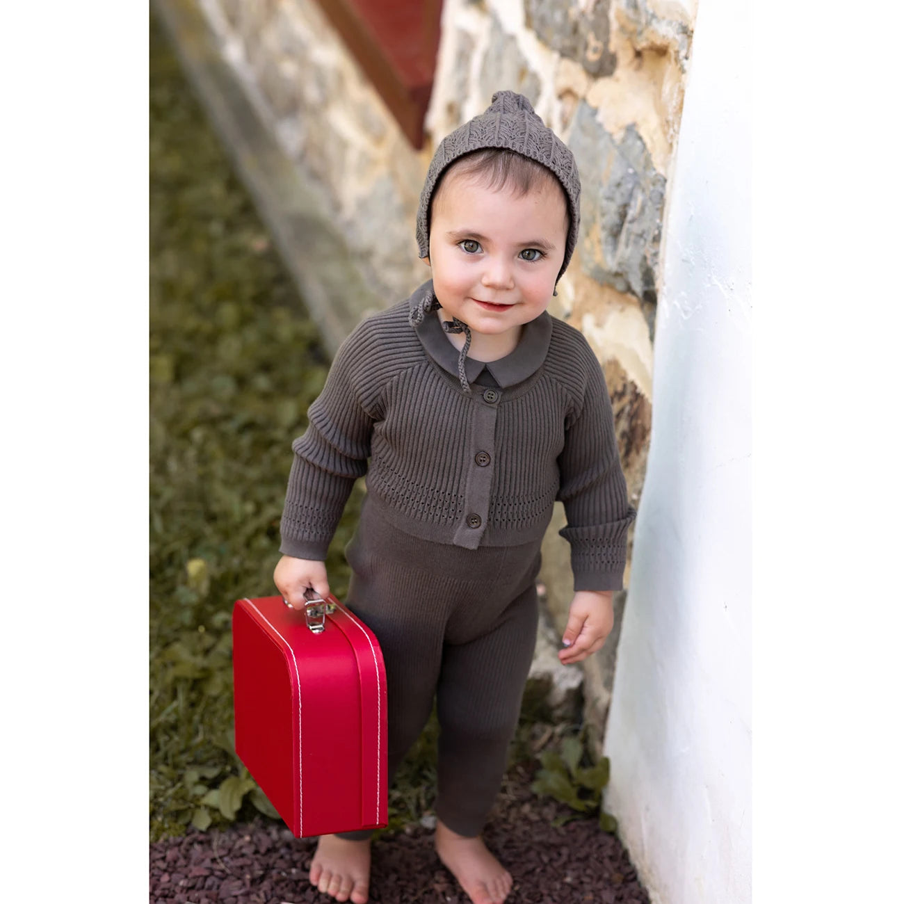 AP Baby British Knit Coordinate Collection Baby Kids Modal Romper Cute Knitting Cardigan and Overalls Pants