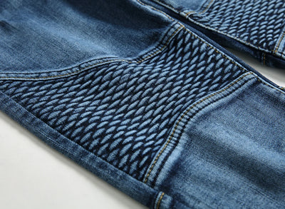 Jeans Men Long Pencil Pants Denim Pant High Waist Slim Fit Simple Zipper Splice Casual Regular Autumn Winter Straight Trousers