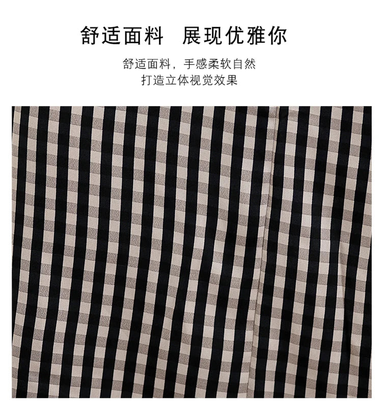Oversized Summer Plaid Print Jumpsuit Women Wide Leg Loose Pleated Fashion Ladies Jumpsuits V-Neck Sleeveless Woman Jumpsuits