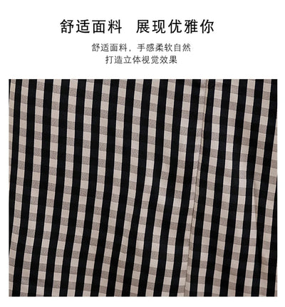 Oversized Summer Plaid Print Jumpsuit Women Wide Leg Loose Pleated Fashion Ladies Jumpsuits V-Neck Sleeveless Woman Jumpsuits