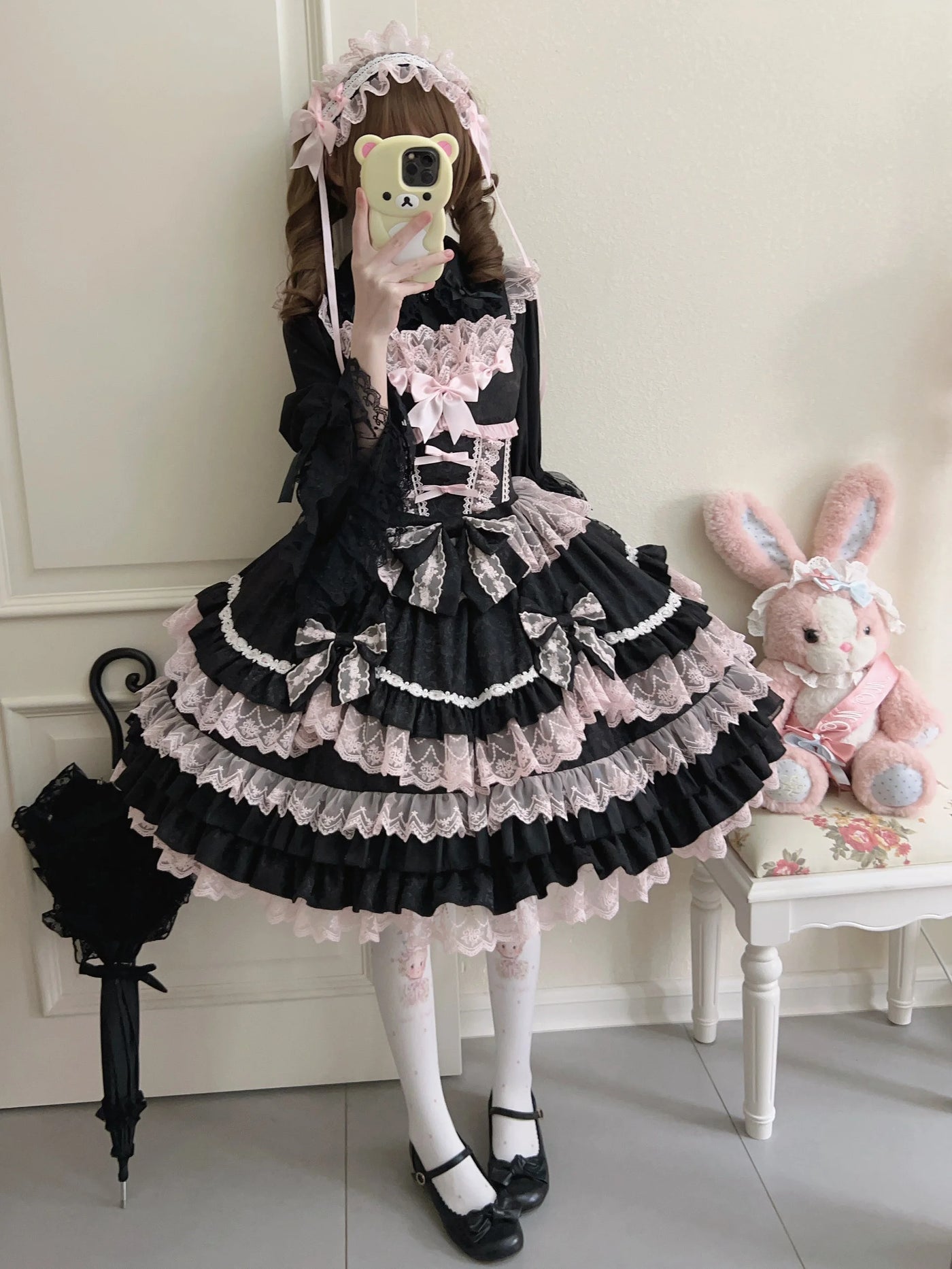 Original Lolita Dress Set Doll Feeling Girl Women's Sweet Jsk Suspender Dress Princess Fairy Lace Bow Sling Cake Dresses