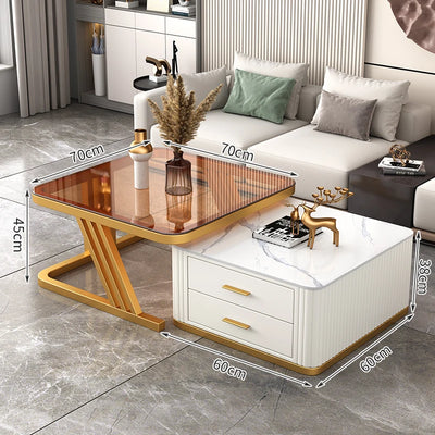 Nordic Aesthetic Coffee Table Living Room Light Luxury Designer Clear Unique Side Table Modern Simple Mesas Bajas Furniture