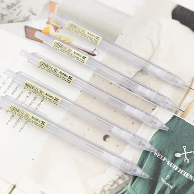 Mixed Loading 0.5&0.7mm Mechanical Pencil White Simple Automatic Pen for Students School Supplies Office Accessories Stationery