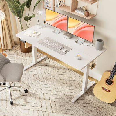 JHK Electric Desk Height Adjustable 63x24 Inch Stand Up Sit Stand Computer Workstation Ergonomic Work Table For Home Office