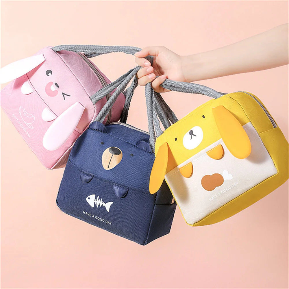 Cartoon Picnic Tote Lunch Bag Portable Insulated Thermal Heat Children'S Bento Bag Kid School Lunch Box Bags Cooler Ice Pack New
