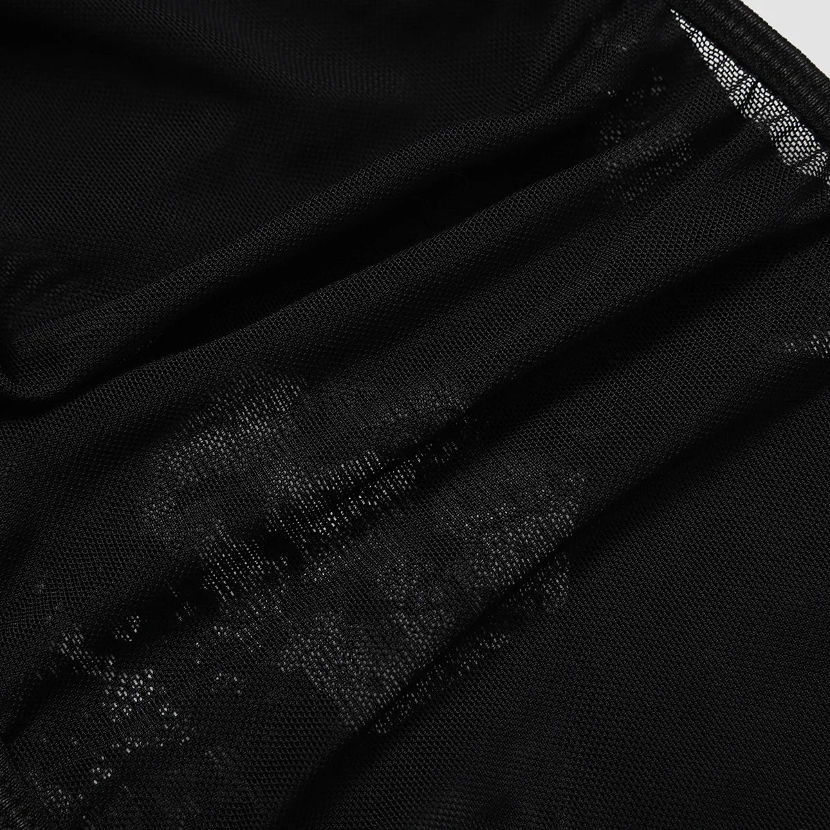 Sexy Lace Mesh Long sleeved Bustier Women's Y2k Corset Gauze Backless Slim Crop Top Square Neck Casual Tank Top T-shirt Camisole