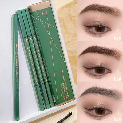 2 In1 Fine Triangle Eyebrow Pencil Eyebrow Brush Long Lasting Waterproof Sweatproof Ultra Precise Brow Definer Eye Brow Makeup