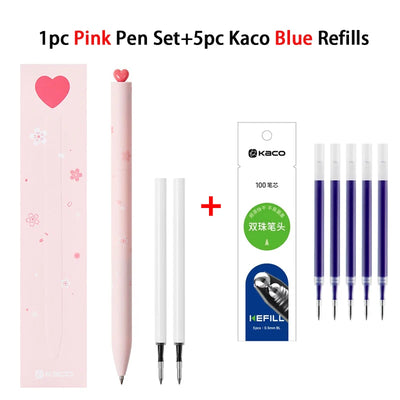 KACO Kawaii Rotate Gel Pens Stationery Caneta 문구용품 0.5MM Black Ink канцелярия Fluent Writing High Capacity for School Office ﻿