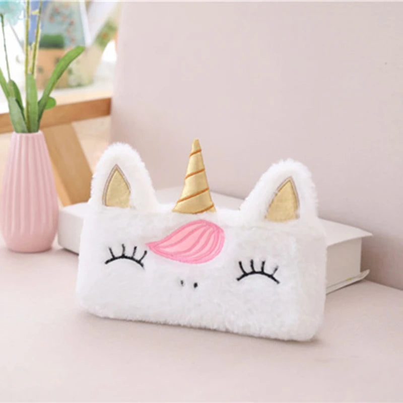 Plush Unicorn Cute Pencil Case Licorne Kawaii Girls Estuche Para Lpices for Trousse Astuccio Canvas Scolaire School Cartuchera