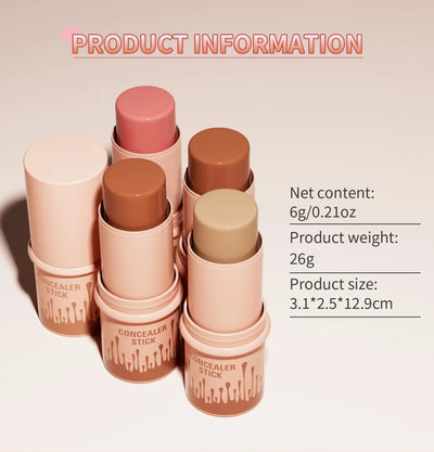 Makeup Face Brown Bronzer Contour Stick Contouring Bronzer Stick Highlighter Brightening Blusher Stick Rouge Cream Concealer Pen