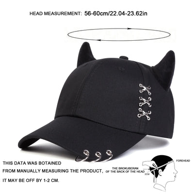 Unisex XXX Iron Ring Bull Horn Personality Baseball Caps Spring Autumn Outdoor Adjustable Casual Hats Sunscreen Hat
