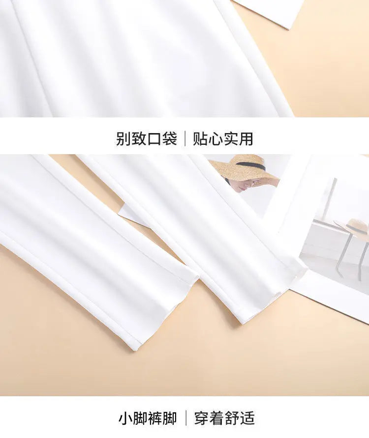 Elegant High Waist Elastic Harem Pants for Women Commuter Casual Capri Pants Fashion Solid Color Pockets Sashes Trousers 4XL