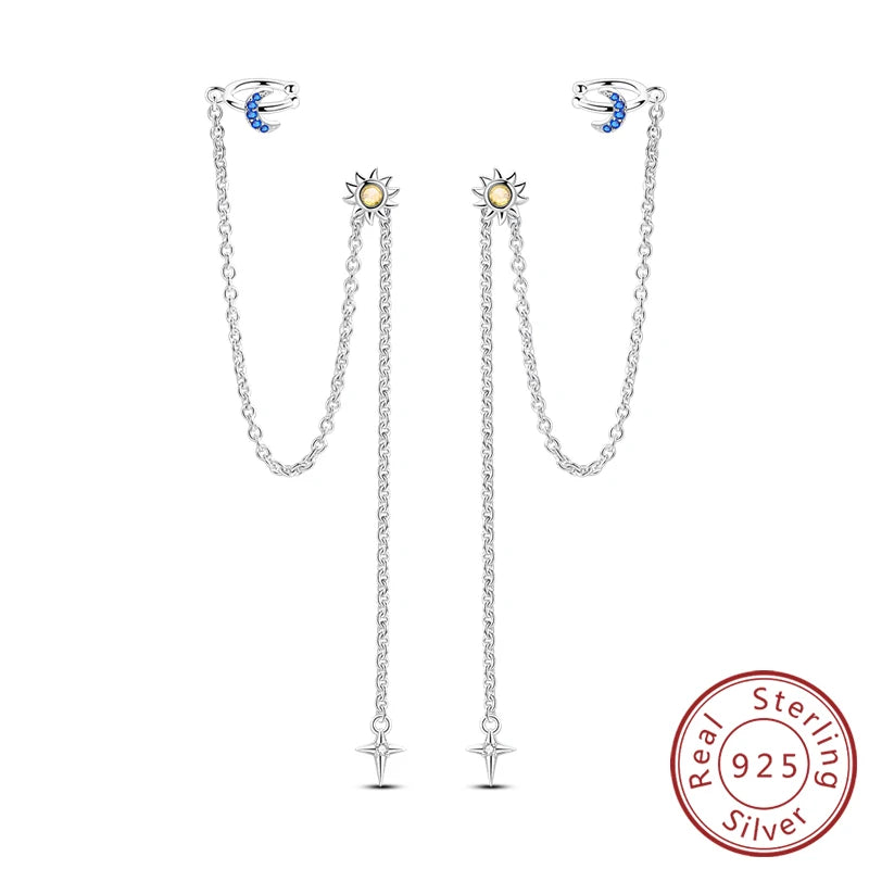 New 925 Sterling Silver Hoop Earrings Heart Bow Gift Box Strawberry Snake Bone Drop Stud Earrings For Women Fashion Jewelry Gift