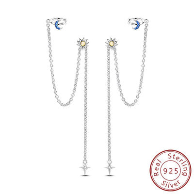 New 925 Sterling Silver Hoop Earrings Heart Bow Gift Box Strawberry Snake Bone Drop Stud Earrings For Women Fashion Jewelry Gift